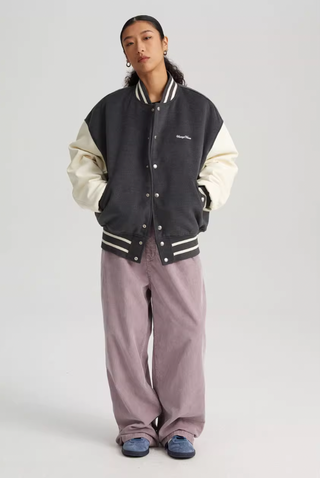 Wassup House Color Blocking Baseball Jacket