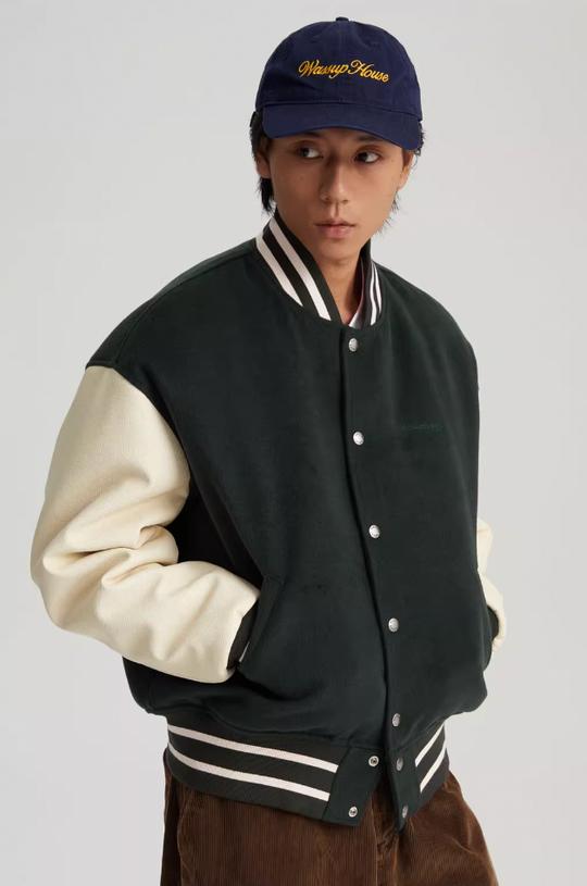 Wassup House Color Blocking Baseball Jacket
