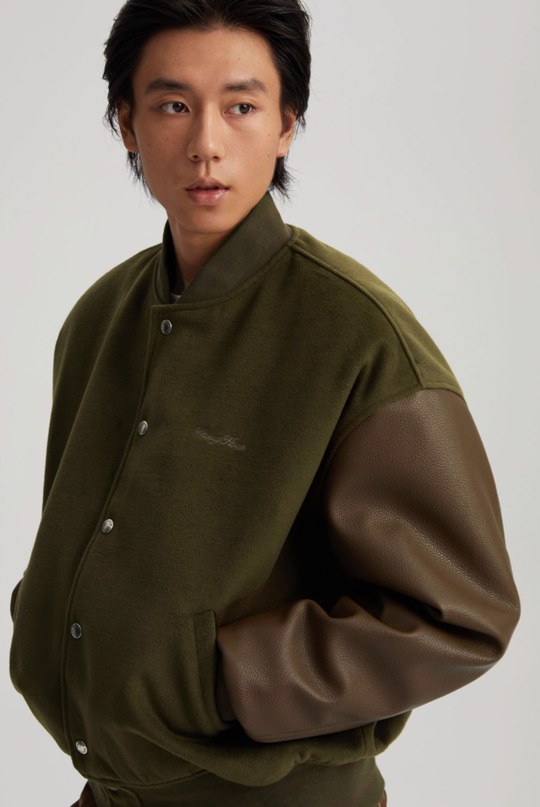 Wassup House Color Blocking Baseball Jacket