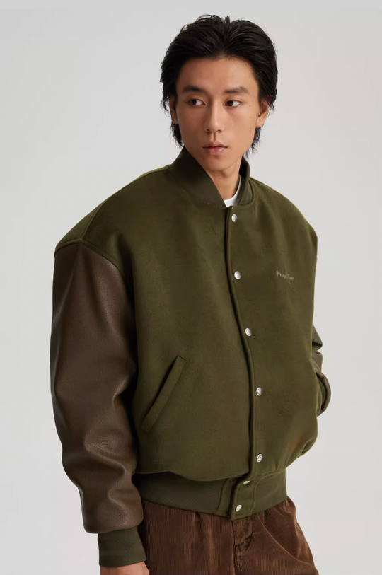 Wassup House Color Blocking Baseball Jacket