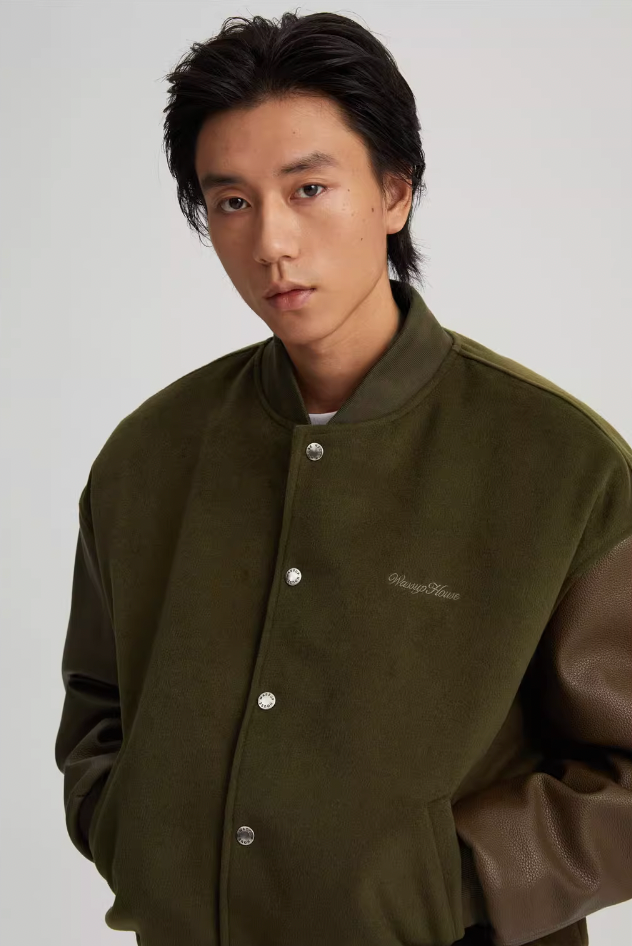 Wassup House Color Blocking Baseball Jacket