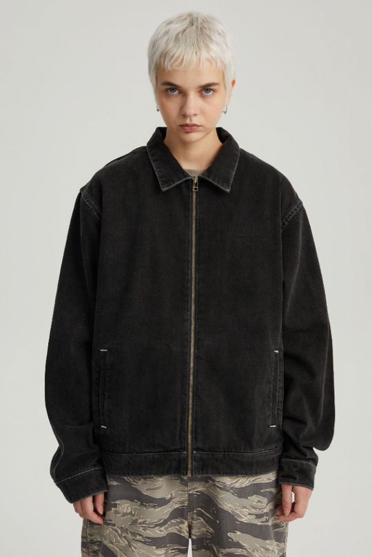 Wassup House Denim Basic Zipper Jacket