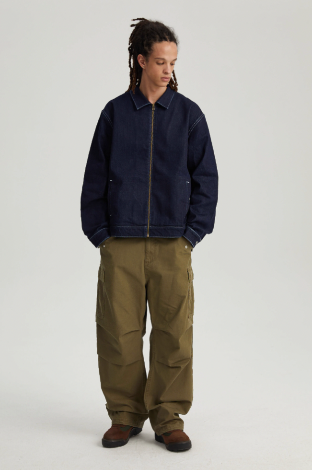 Wassup House Denim Basic Zipper Jacket