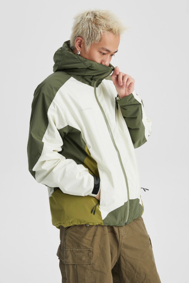 Wassup House Color Blocking Waterproof Hooded Jacket