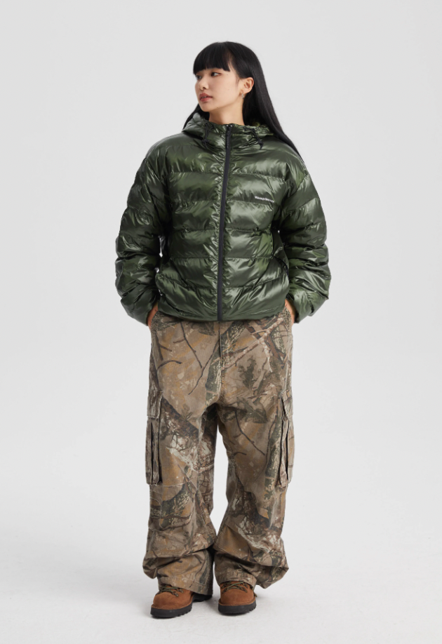 Wassup House Basic Glossy Hooded Down Jacket