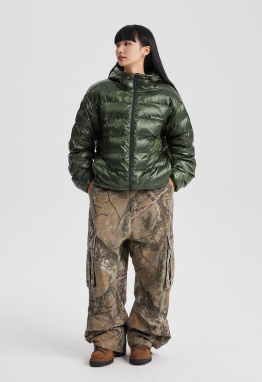 Wassup House Basic Glossy Hooded Down Jacket