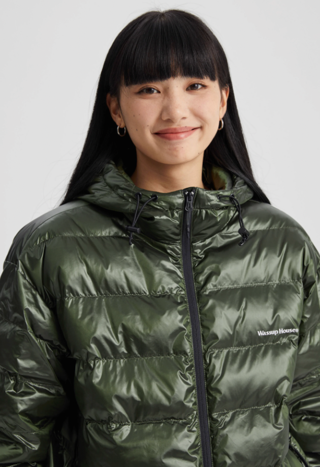Wassup House Basic Glossy Hooded Down Jacket