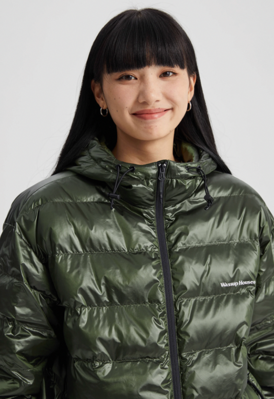 Wassup House Basic Glossy Hooded Down Jacket