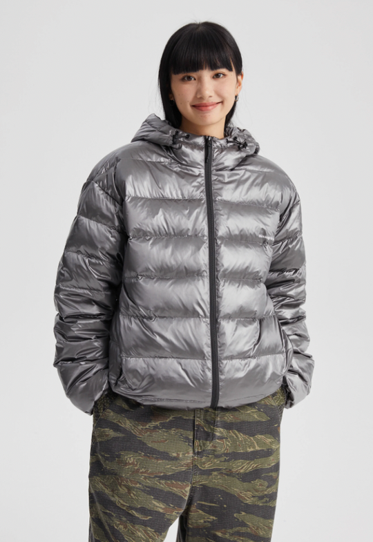 Wassup House Basic Glossy Hooded Down Jacket