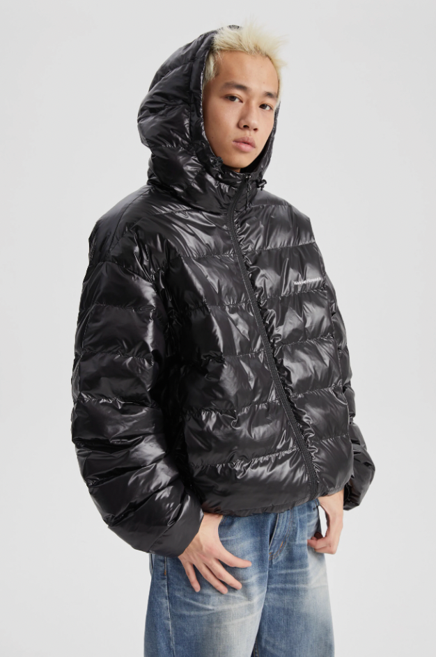 Wassup House Basic Glossy Hooded Down Jacket