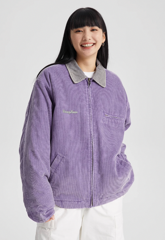 Wassup House Washed Corduroy Quilted Work Jacket