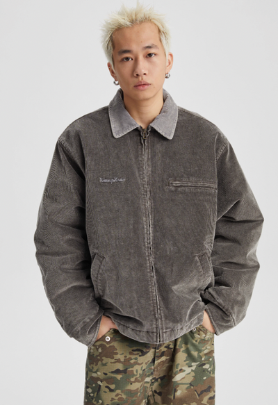 Wassup House Washed Corduroy Quilted Work Jacket