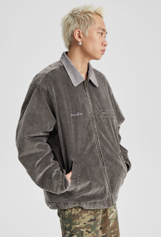 Wassup House Washed Corduroy Quilted Work Jacket