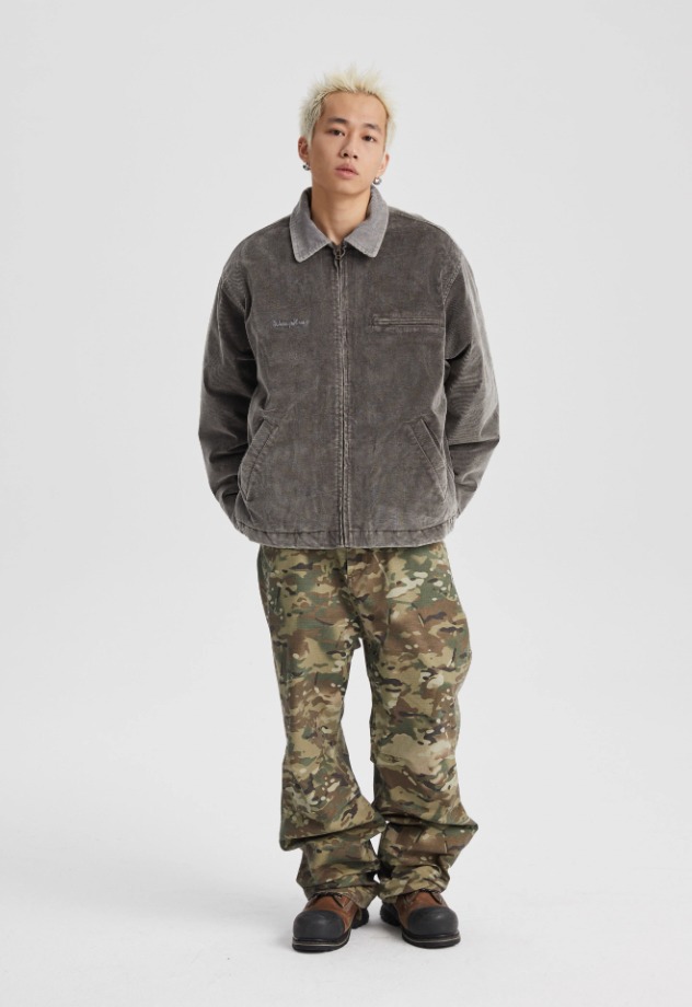 Wassup House Washed Corduroy Quilted Work Jacket