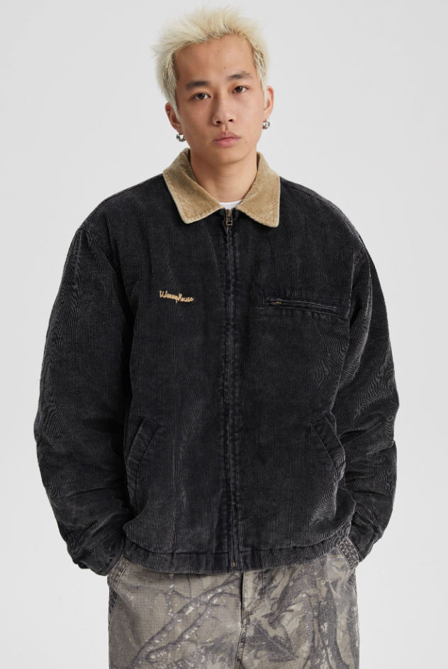 Wassup House Washed Corduroy Quilted Work Jacket