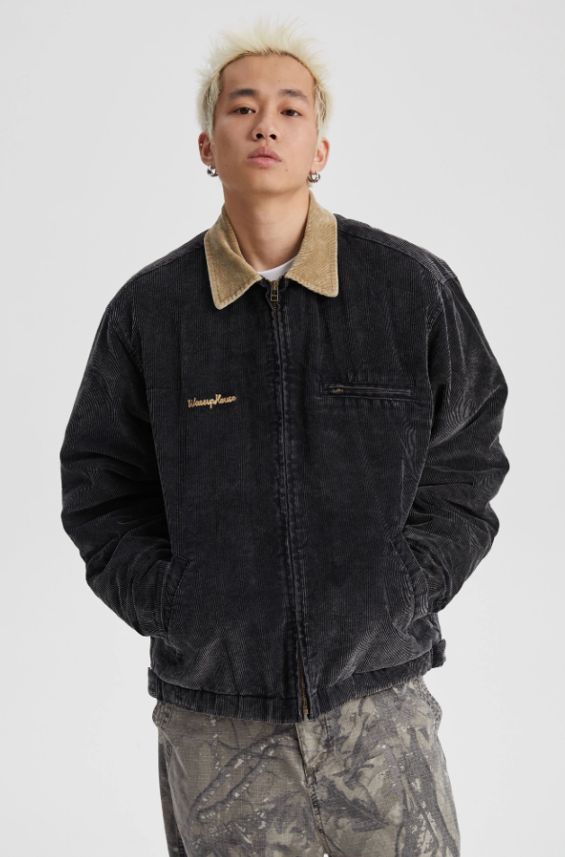 Wassup House Washed Corduroy Quilted Work Jacket