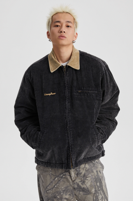 Wassup House Washed Corduroy Quilted Work Jacket