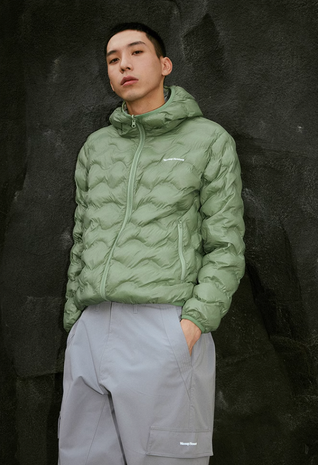 Wassup House Reversible Military Quilt Hooded Down Jacket