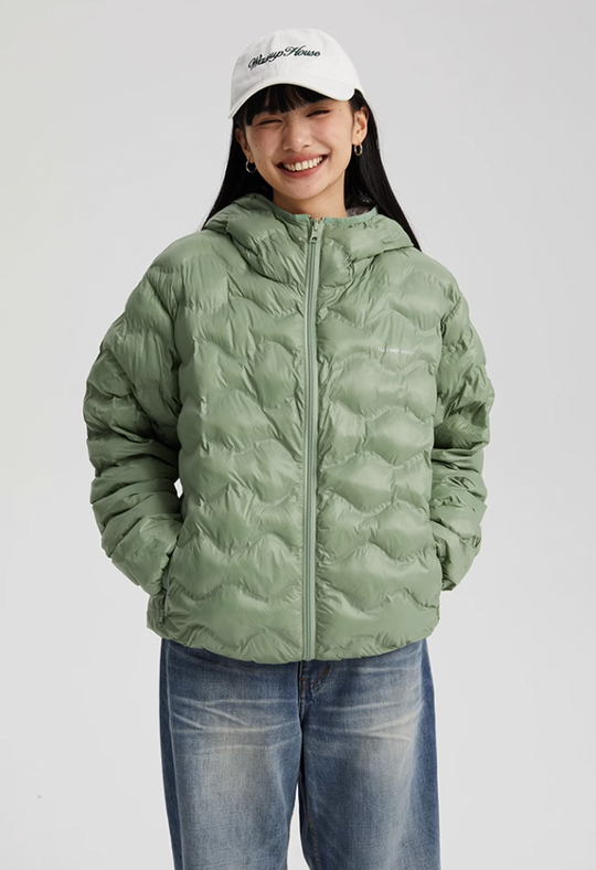 Wassup House Reversible Military Quilt Hooded Down Jacket