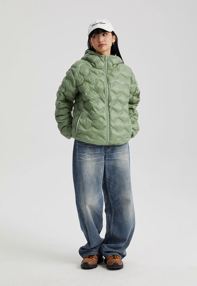 Wassup House Reversible Military Quilt Hooded Down Jacket