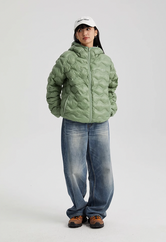 Wassup House Reversible Military Quilt Hooded Down Jacket