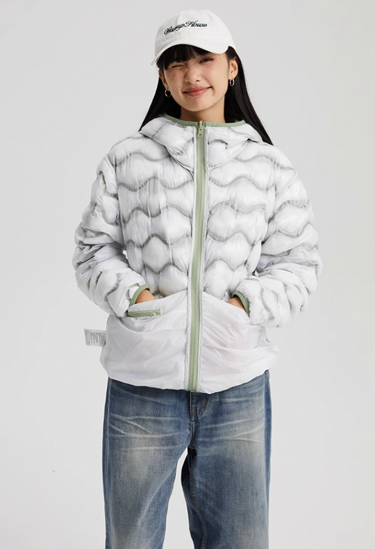 Wassup House Reversible Military Quilt Hooded Down Jacket