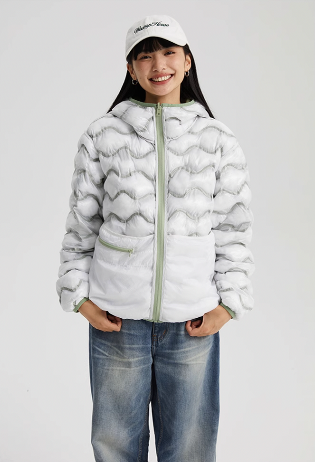 Wassup House Reversible Military Quilt Hooded Down Jacket