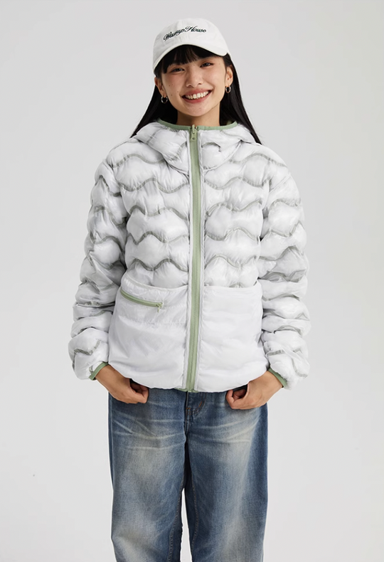 Wassup House Reversible Military Quilt Hooded Down Jacket