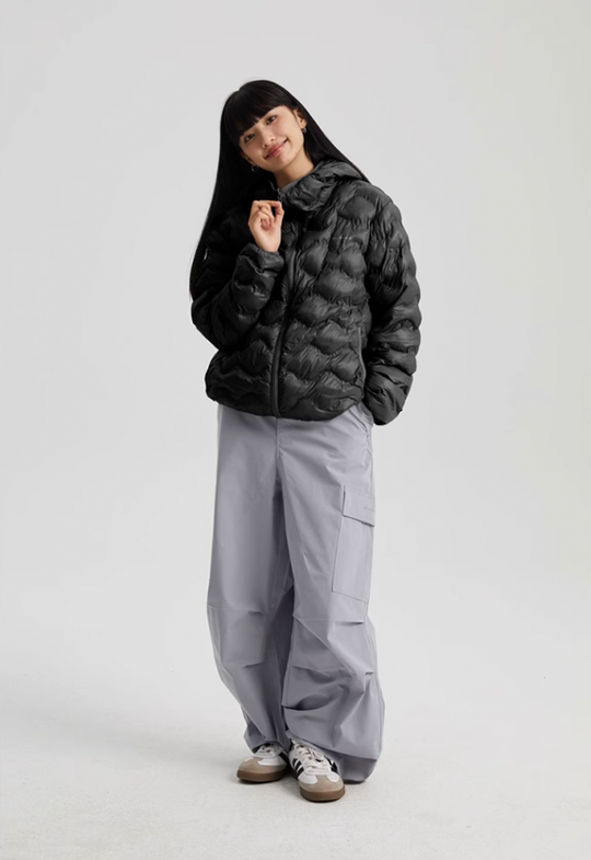 Wassup House Reversible Military Quilt Hooded Down Jacket