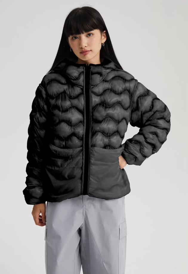 Wassup House Reversible Military Quilt Hooded Down Jacket