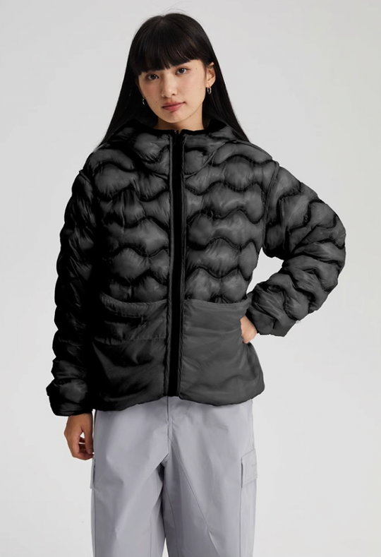 Wassup House Reversible Military Quilt Hooded Down Jacket