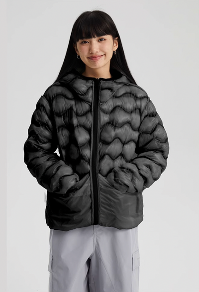 Wassup House Reversible Military Quilt Hooded Down Jacket