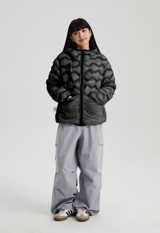 Wassup House Reversible Military Quilt Hooded Down Jacket