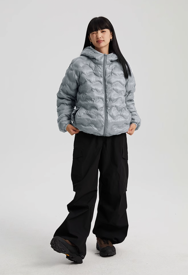 Wassup House Reversible Military Quilt Hooded Down Jacket