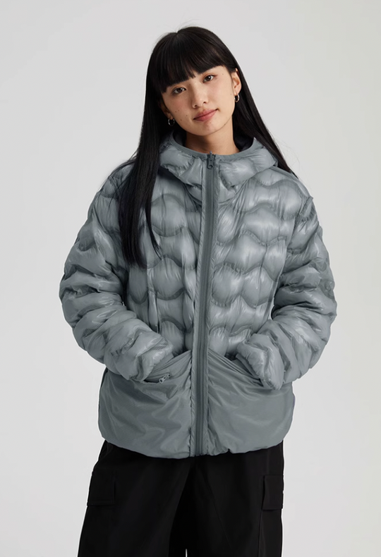 Wassup House Reversible Military Quilt Hooded Down Jacket