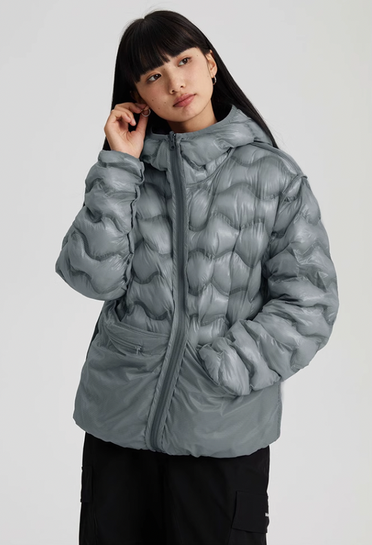 Wassup House Reversible Military Quilt Hooded Down Jacket