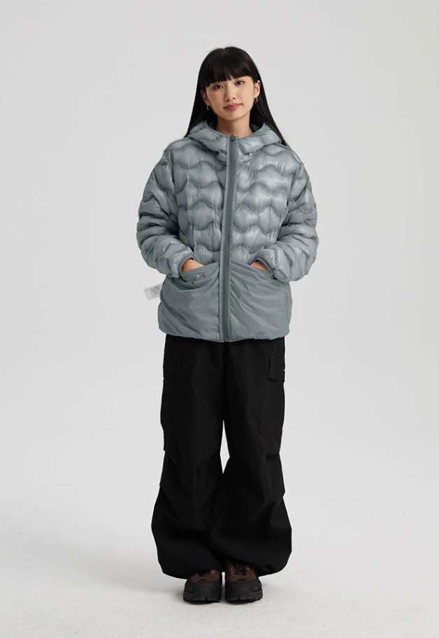 Wassup House Reversible Military Quilt Hooded Down Jacket