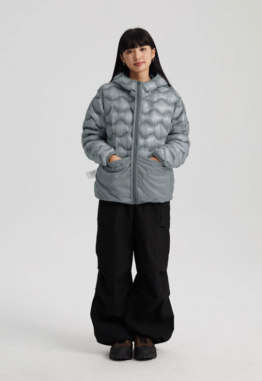 Wassup House Reversible Military Quilt Hooded Down Jacket