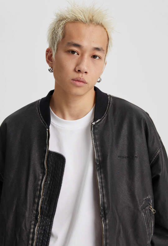 Wassup House Vintage MA-1 Flight Leather Jacket