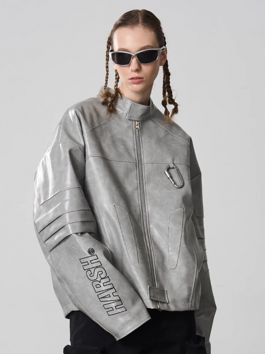 Harsh and Cruel Deconstructed Patchwork Leather Jacket