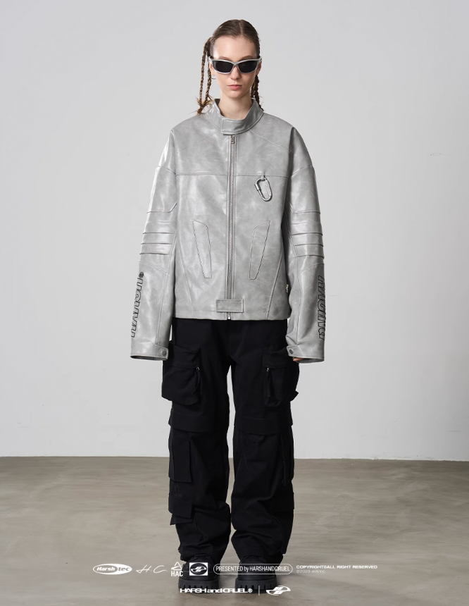 Harsh and Cruel Deconstructed Patchwork Leather Jacket