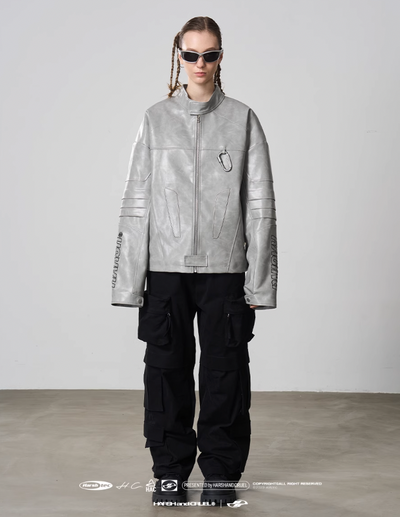 Harsh and Cruel Deconstructed Patchwork Leather Jacket