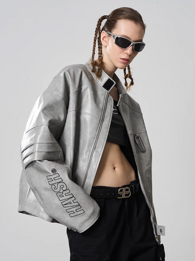 Harsh and Cruel Deconstructed Patchwork Leather Jacket