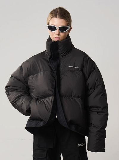 Harsh and Cruel Stand Up Collar Round Down Jacket