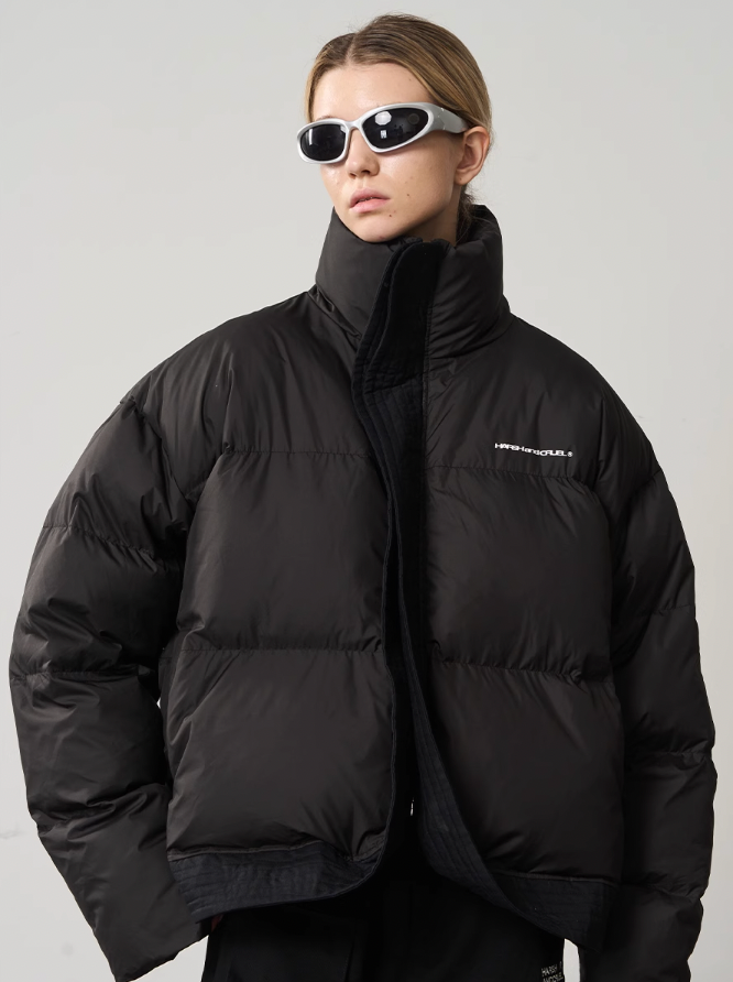 Harsh and Cruel Stand Up Collar Round Down Jacket