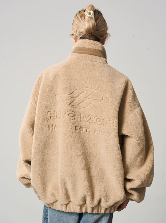 Harsh and Cruel Logo Embroidered Sherpa Jacket