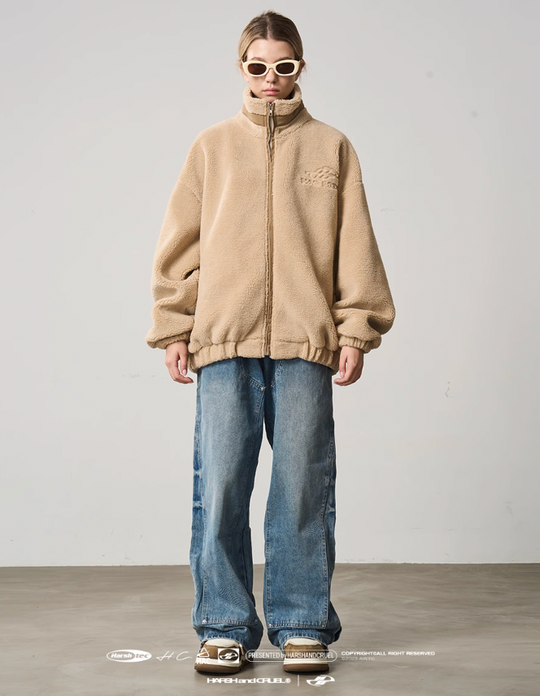 Harsh and Cruel Logo Embroidered Sherpa Jacket