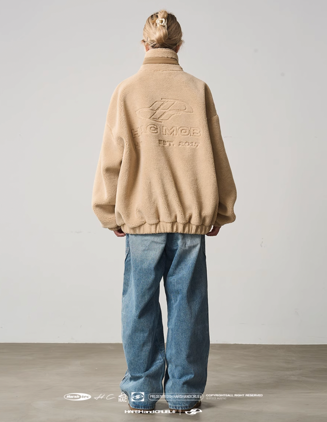 Harsh and Cruel Logo Embroidered Sherpa Jacket