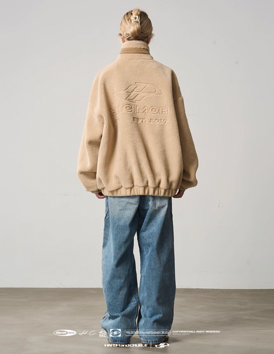 Harsh and Cruel Logo Embroidered Sherpa Jacket