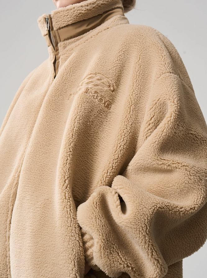 Harsh and Cruel Logo Embroidered Sherpa Jacket